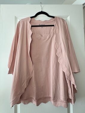 Roaman’s Pink Cardigan + Tank Set